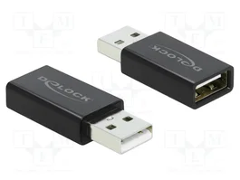 DeLOCK Adaptador USB 2.0 Tipo-A macho a hembra con bloqueador de datos 66529