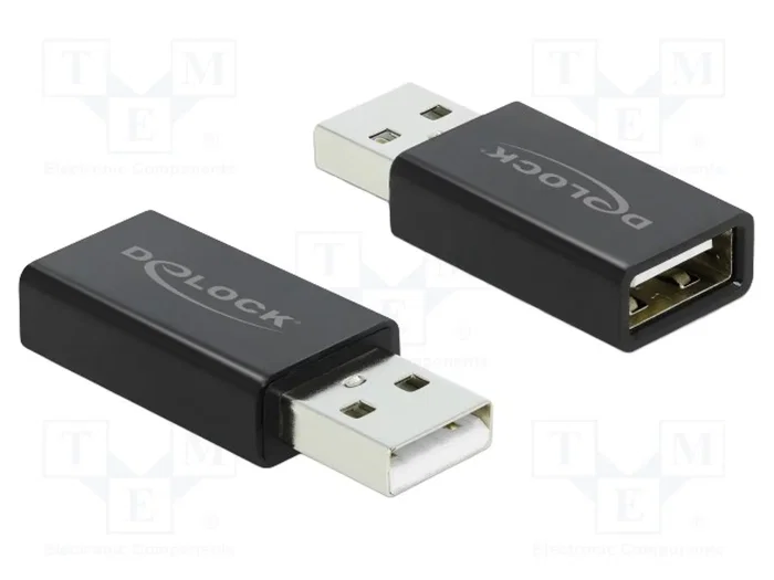 DeLOCK Adaptador USB 2.0 Tipo-A macho a hembra con bloqueador de datos 66529