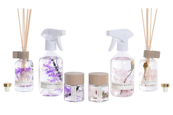 DKD Home Decor Spray para el hogar Flower 26 Peonia / rosa & oud 300 ml