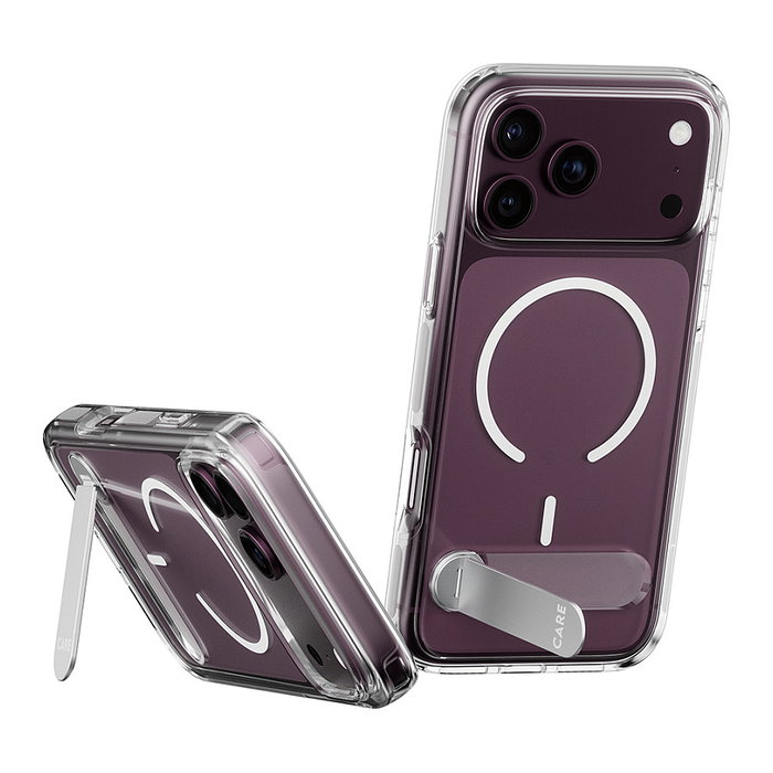 PanzerGlass CARE by PanzerGlass Kickstand Case Transparente m. Weiss MagSafe para iPhone 17 Pro Max