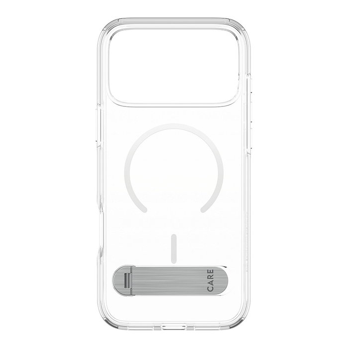 PanzerGlass CARE by PanzerGlass Kickstand Case Transparente m. Weiss MagSafe para iPhone 17 Pro Max