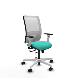 PIQUERAS Y CRESPO Silla de oficina Zulema Turquesa y Blanco