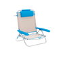 Marbueno Silla Plegable de Aluminio Beige/Azul con 5 Posiciones