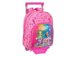 Safta Mochila con Carro 705 Rainbow High Shine, Mochila de Viaje con Ruedas, 34 x 28 x 10 cm