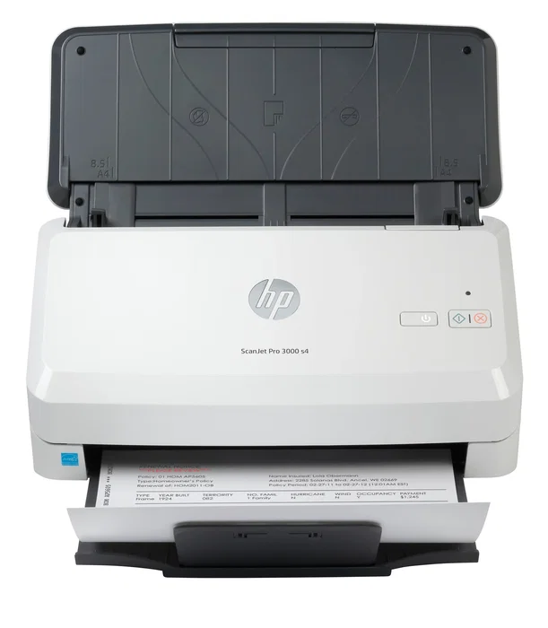 HP ScanJet Pro 3000 s4 (6FW07AB#19) - Escáner de alimentación A4 hasta 40 ppm/80 ipm, 600 x 600 DPI, dúplex, color, USB 3.2, Negro y Blanco, para oficina