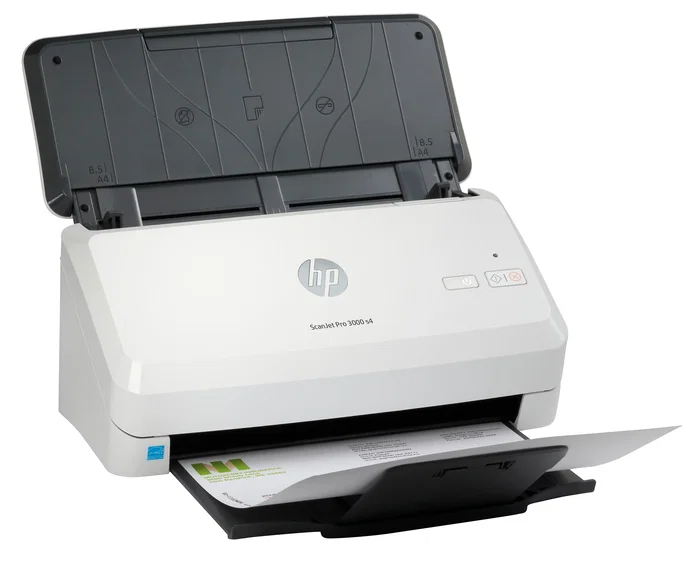 HP ScanJet Pro 3000 s4 (6FW07AB#19) - Escáner de alimentación A4 hasta 40 ppm/80 ipm, 600 x 600 DPI, dúplex, color, USB 3.2, Negro y Blanco, para oficina