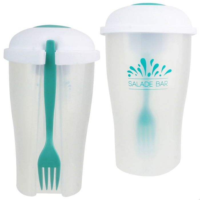 Take Away Contenedor Ensalada Para Llevar Con Tenedor Y Mini Contenedor Aliño Translúcido Plástico 11.5x19.5cm Colores Surtidos Take Away Contenedor Ensalada Para Llevar Con Tenedor Y Mini Contenedor Aliño Translúcido Plástico 11.5x19.5cm Colores Surtidos