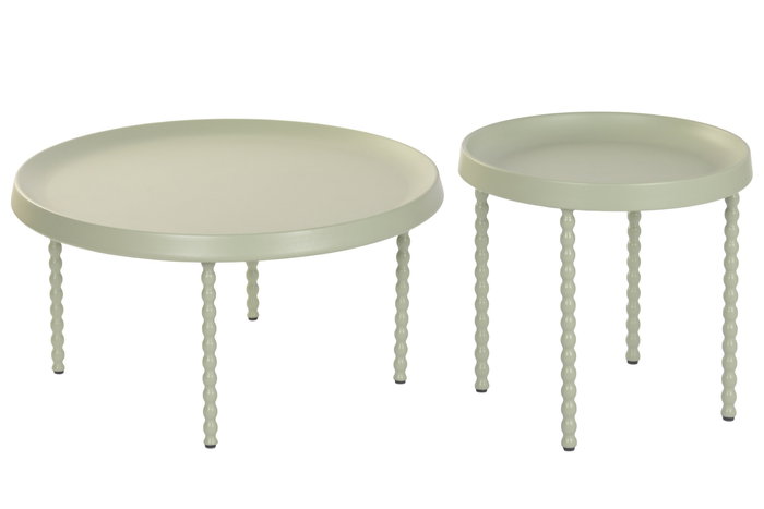 DKD Home Decor Mesita Auxiliar Verde Menta 75x39x75 cm Set 2