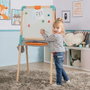 Smoby Pizarra de madera de doble cara plegable con 80 accesorios