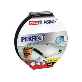 Tesa extra Power Perfect Cinta de Tejido 19 mm x 25 m Negro