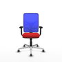 PIQUERAS Y CRESPO Silla de oficina Motilla con mecanismo Sincro, Rojo y Azul