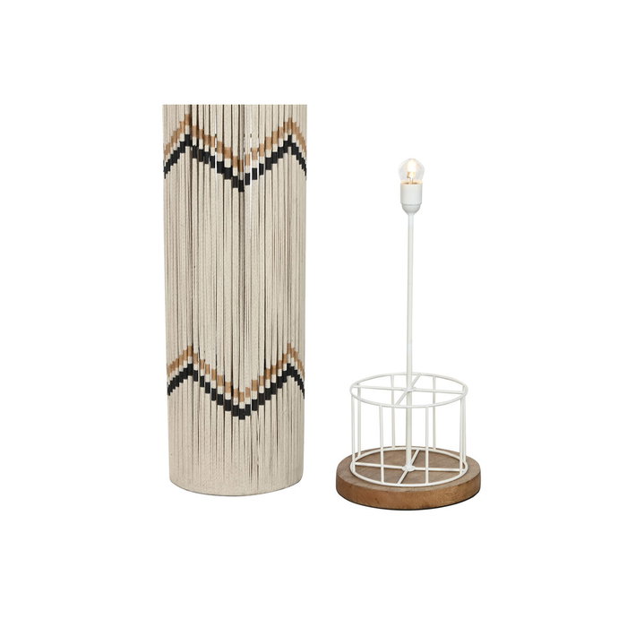 DKD Home Decor Lámpara de Pie de Algodón y Rafia Trenzado Crudo