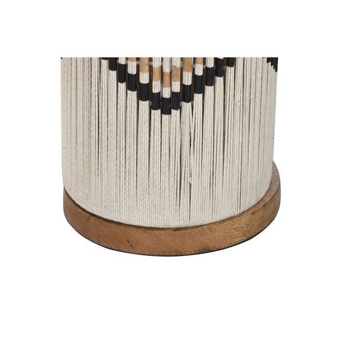 DKD Home Decor Lámpara de Pie de Algodón y Rafia Trenzado Crudo