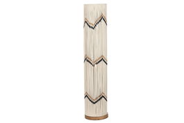 DKD Home Decor Lámpara de Pie de Algodón y Rafia Trenzado Crudo