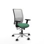 PIQUERAS Y CRESPO Silla de oficina Zulema con mecanismo Sincro/Traslack, Verde esmeralda y Blanco