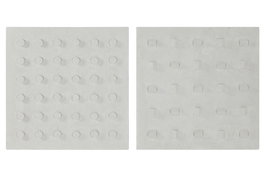 DKD Home Decor Set de 2 Cuadros MDF Rugoso Shiji Blanco 80x80 cm