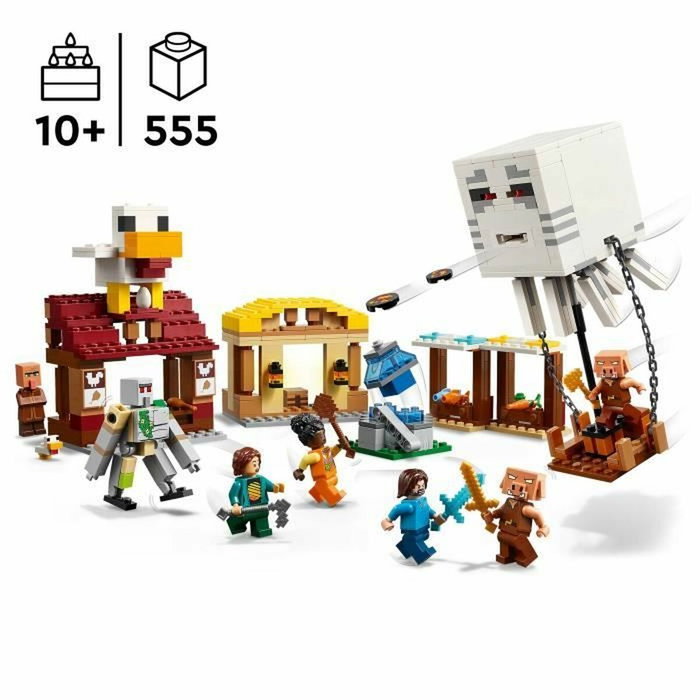 LEGO Minecraft 21273 El Ataque a la Aldea del Globo de Ghast, 555 piezas