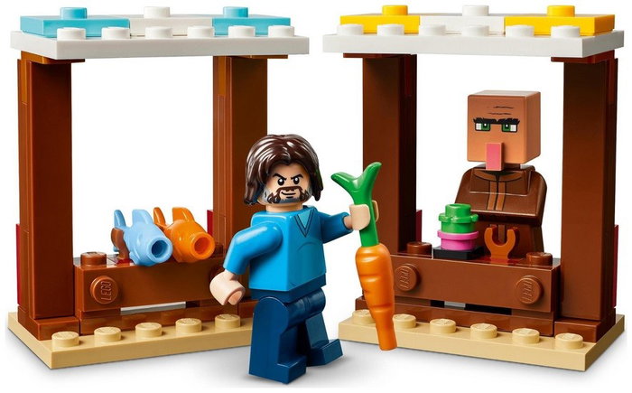 LEGO Minecraft 21273 El Ataque a la Aldea del Globo de Ghast, 555 piezas