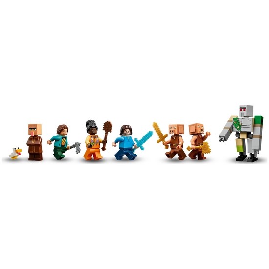 LEGO Minecraft 21273 El Ataque a la Aldea del Globo de Ghast, 555 piezas