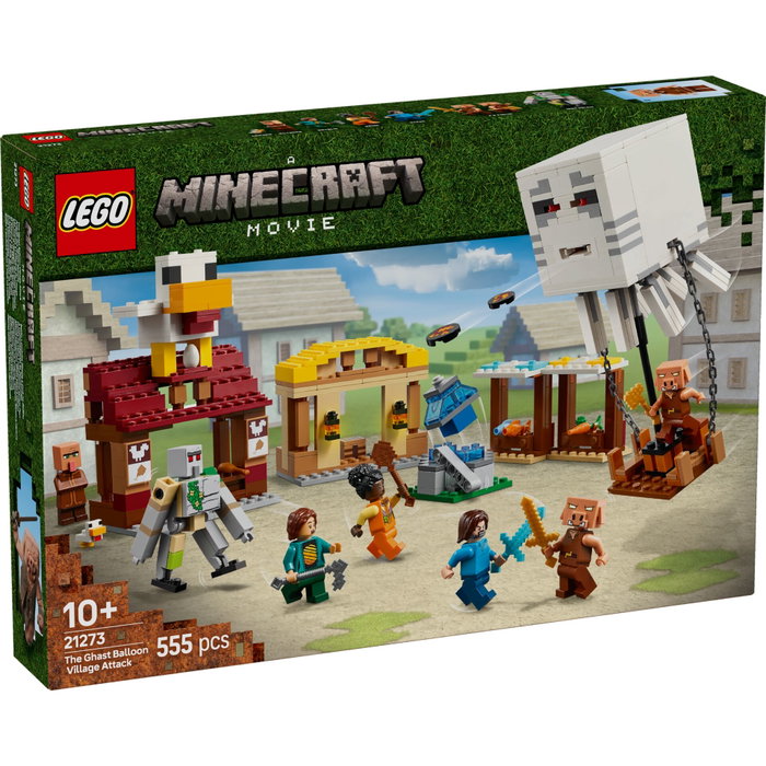 LEGO Minecraft 21273 El Ataque a la Aldea del Globo de Ghast, 555 piezas