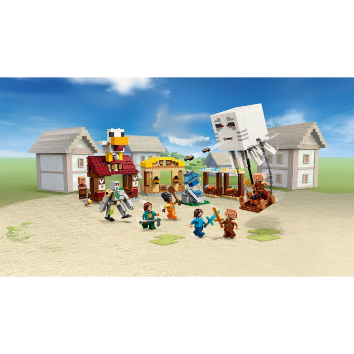 LEGO Minecraft 21273 El Ataque a la Aldea del Globo de Ghast, 555 piezas