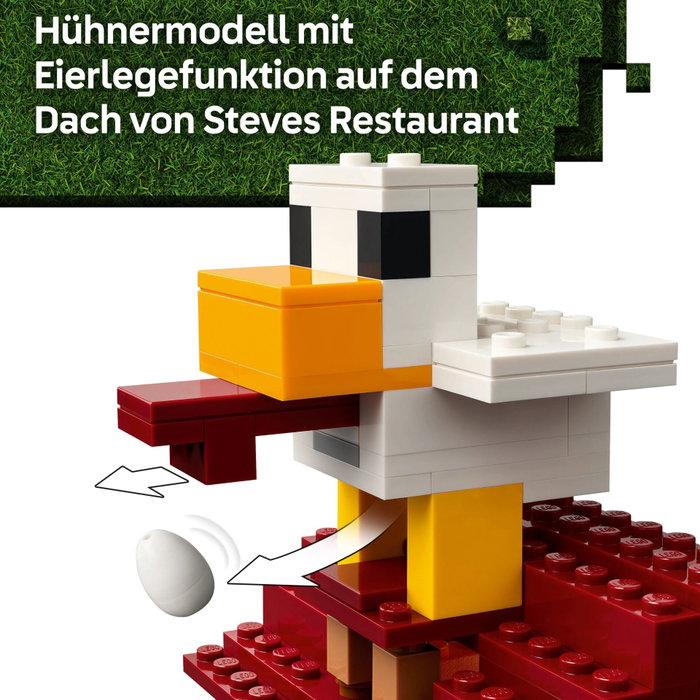 LEGO Minecraft 21273 El Ataque a la Aldea del Globo de Ghast, 555 piezas