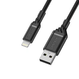 Otterbox - Cable USB A - Lightning, 1 metro, Negro, para iPhone y iPad