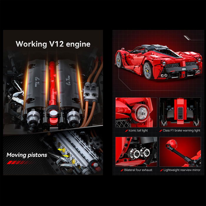 Deqube Cada Master Viva Hypercar 4739 Pzas Modelo Superdeportivo Coleccion Estatica Motor V12 Puertas Mariposa Licencia CADA +8 Años