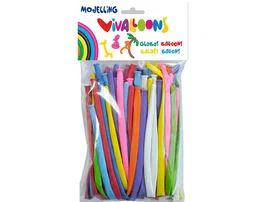 Vivalloons Globo 100% Latex Biodegradable para Modelar Figuras, Colores Surtidos, Blister de 50 Unidades