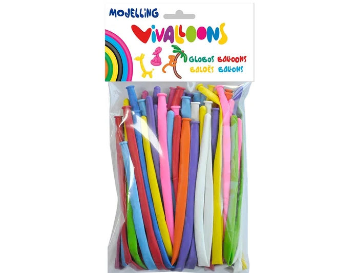 Vivalloons Globos para modelar colores surtidos, 50 unidades Vivalloons Globos para modelar colores surtidos, 50 unidades