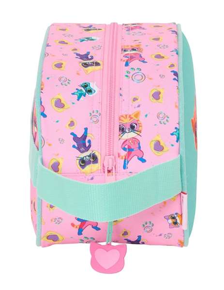 Neceser de Viaje SuperKitties Rosa Turquesa 26 x 15 x 12 cm