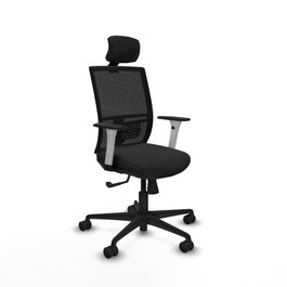 PIQUERAS Y CRESPO Silla de oficina Yunquera con mecanismo Sincro, Negro