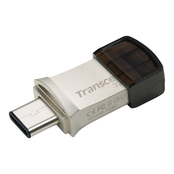 Transcend JetFlash 890 128GB USB 3.2 Gen 1 Type-C/A Tapa Negro Plata