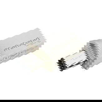 Transcend JetFlash 890 128GB USB 3.2 Gen 1 Type-C/A Tapa Negro Plata