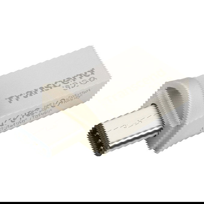 Transcend JetFlash 890 128GB USB 3.2 Gen 1 Type-C/A Tapa Negro Plata