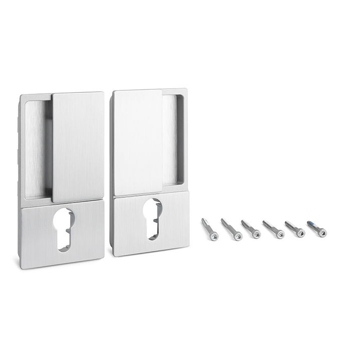 CERRAD/PICAP. MAGNETICOS WAVE Manilla para Puerta Corredera con Cerradura Cilindrica Enrasada - Cromo Satinado, Negro Mate, Blanco Mate CERRAD/PICAP. MAGNETICOS WAVE Manilla para Puerta Corredera con Cerradura Cilindrica Enrasada - Cromo Satinado, Negro Mate, Blanco Mate