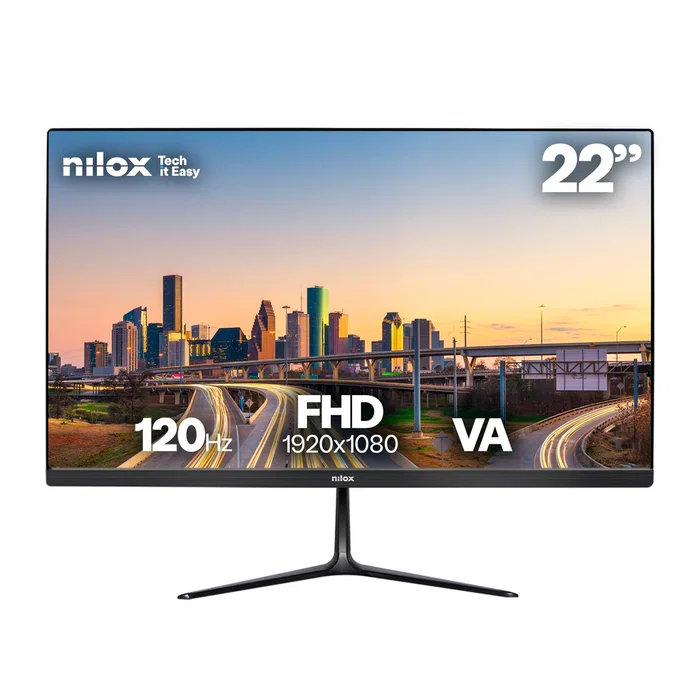 Nilox Monitor 21.5 Pulgadas VA 120Hz NXM22FHD1201 con Conexiones VGA y HDMI