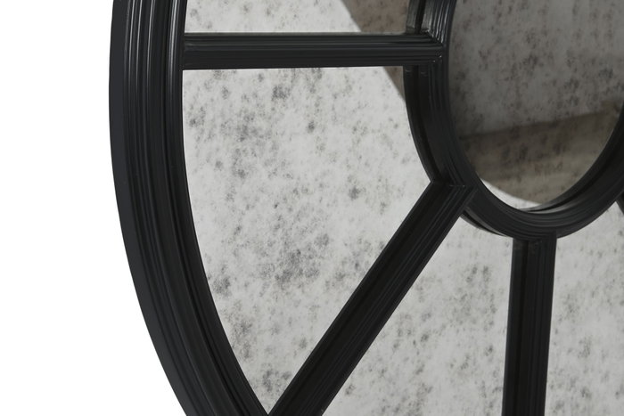 DKD Home Decor Espejo de Madera Desgastado Negro 100x100 cm DKD Home Decor Espejo de Madera Desgastado Negro 100x100 cm