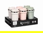 Kinvara Vaso Termico Tapa 450 ml Surtido Colores Claros Plastico/Metal 9x18x9 cm (Set de 12)