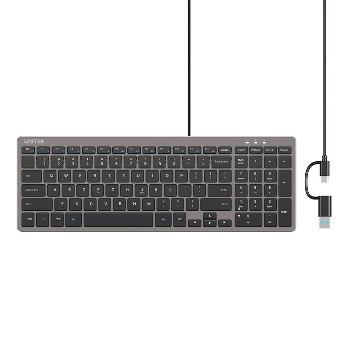 Unitek SlimTap Teclado de Oficina 96% Gris