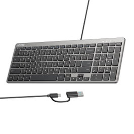 Unitek SlimTap Teclado de Oficina 96% Gris