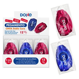 Cinta Adhesiva Doble Cara Dohe  Roller 8 Mm X 10 M Surtido Expositor De 12