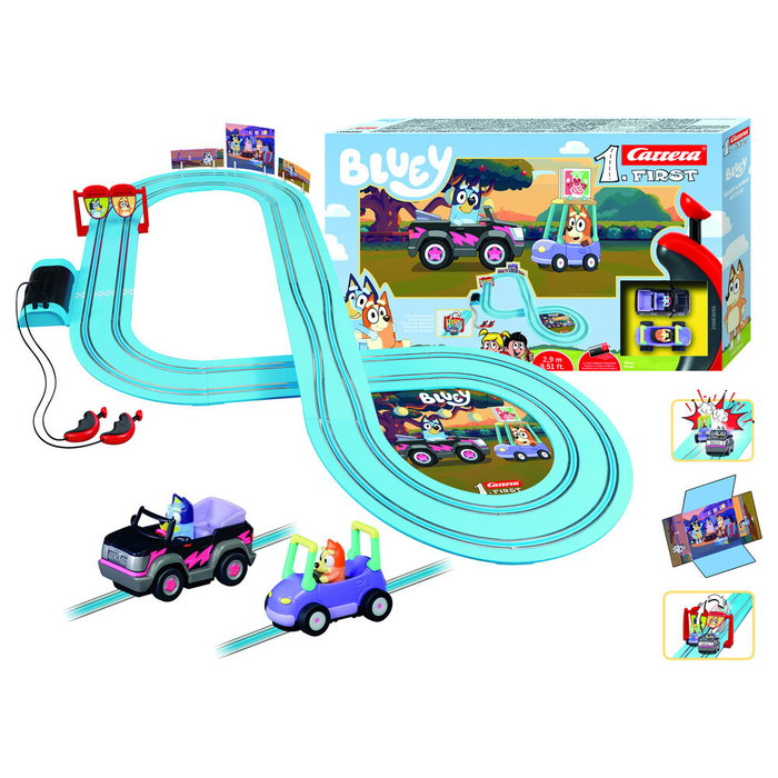 CARRERA Circuito de Carreras Bluey & Bingo Let's Go Bluey, Edad: +3 Años, Longitud Pista: 2.9 Metros, Escala: 1:50