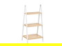 Berilo Estantería Escalera 3 Estantes Bambú Blanco 84x30 cm