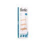 BERILO Estantería Escalera 3 Estantes Bambú y Madera Blanco/Natural