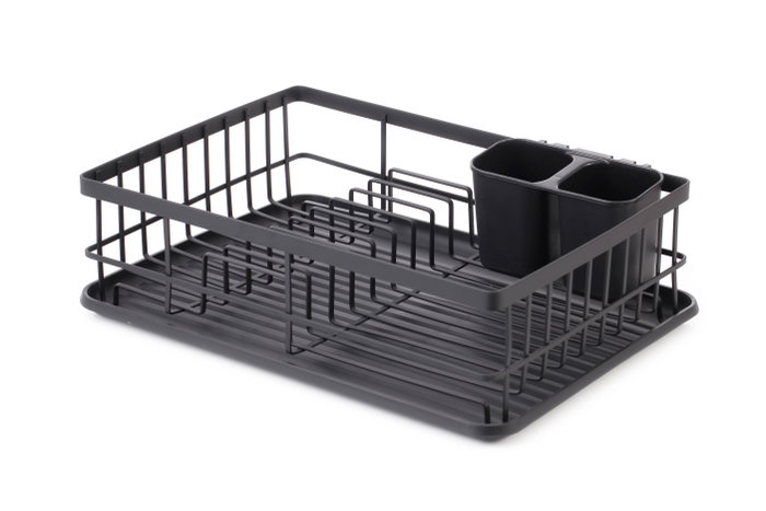 Inde Escurreplatos Metal con Bandeja Black 42,5 x 31,6 x 12,9 cm (4 Unidades)