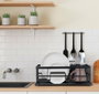 Inde Escurreplatos Metal con Bandeja Black 42,5 x 31,6 x 12,9 cm (4 Unidades)