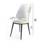 Hanah Home Juego 6 Sillas Dexa Negro y Marrón, Tela Babyface, Metal