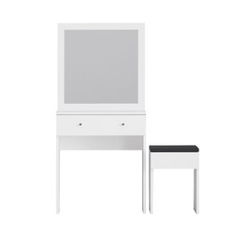 Hanah Home Mesa de Maquillaje Blanca con Espejo, 65x139x35cm