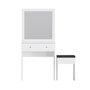 Hanah Home Mesa de Maquillaje Blanca con Espejo, 65x139x35cm
